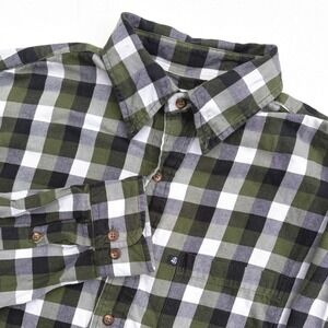 Brooks Brothers 346 Mens Green Buffalo Check Flannel Button Down Shirt Medium